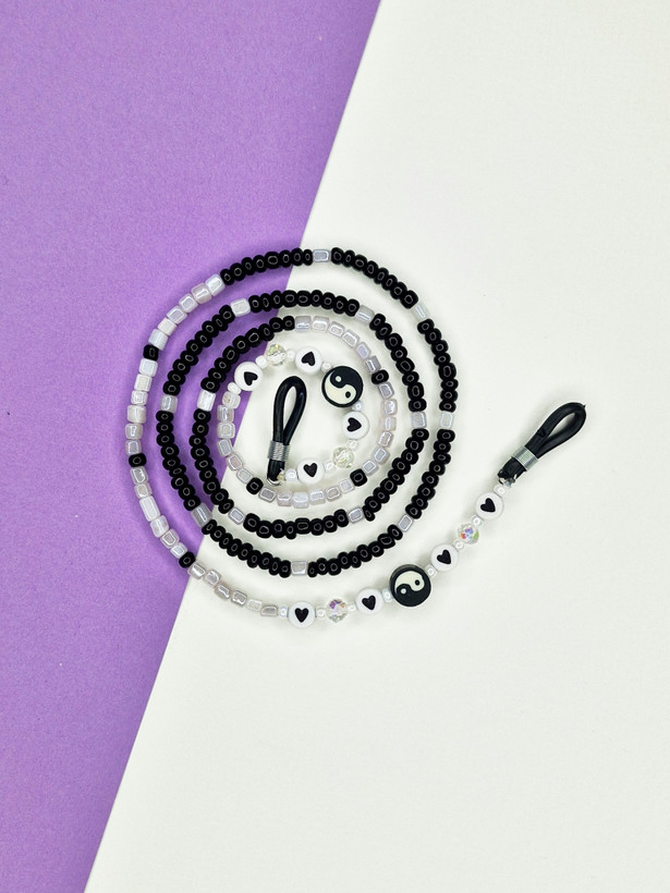 بند عینک دستساز سفیدمشکی