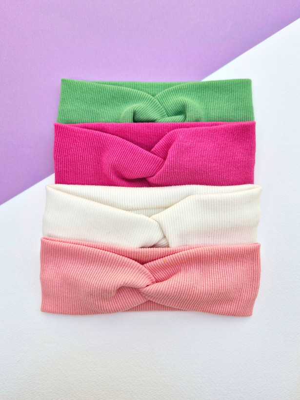 هدبند گره ای پیچی رنگی