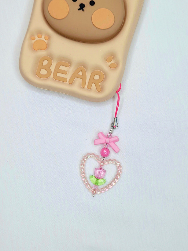 چارم بگ فانتزی قلبی صورتی