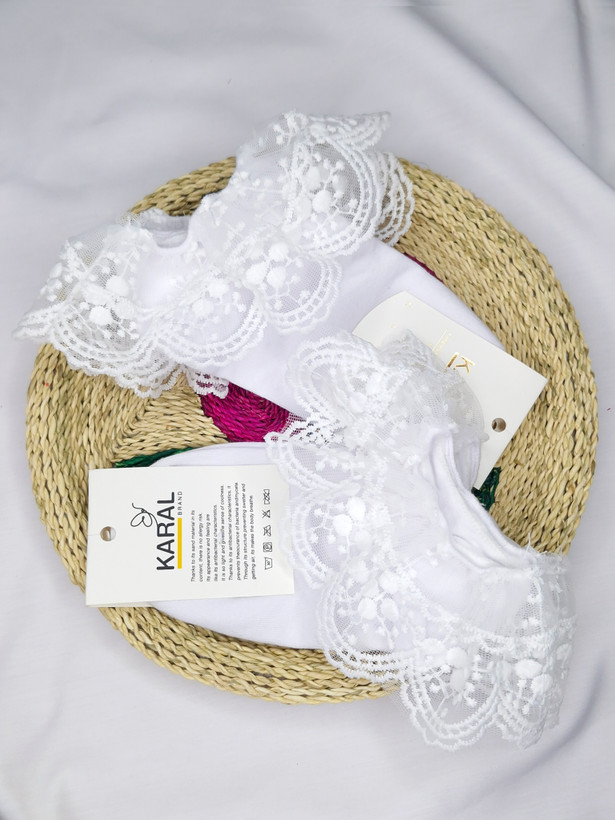 جوراب سفید توری