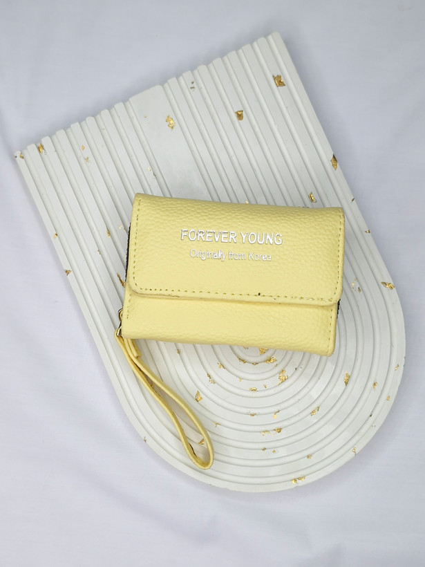 کیف پول و جاکارتی زرد لیمویی