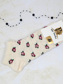 جوراب کرم گلدار زنانه